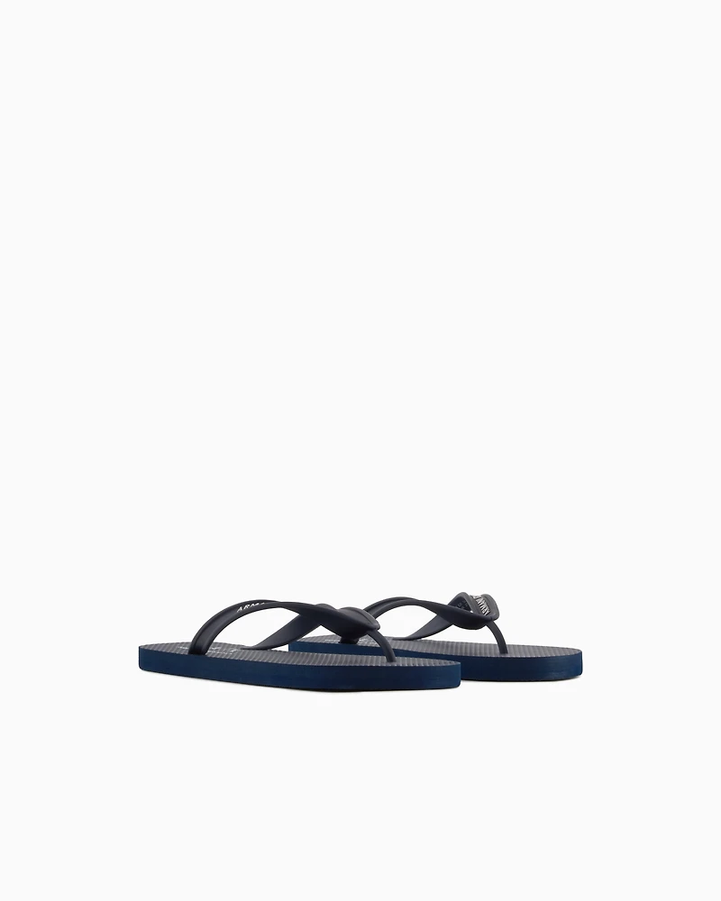 Armani Exchange - Rubber flip flops, Man, Navy Blue, Size: