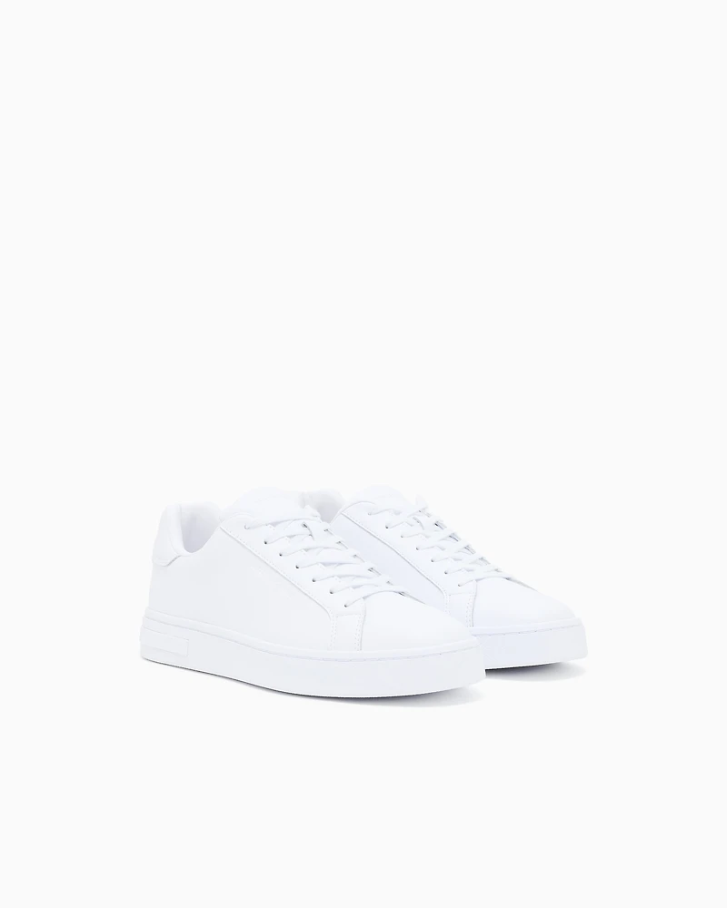 Armani Exchange - Leather sneakers with logo on the sole, Man, White, Size:
