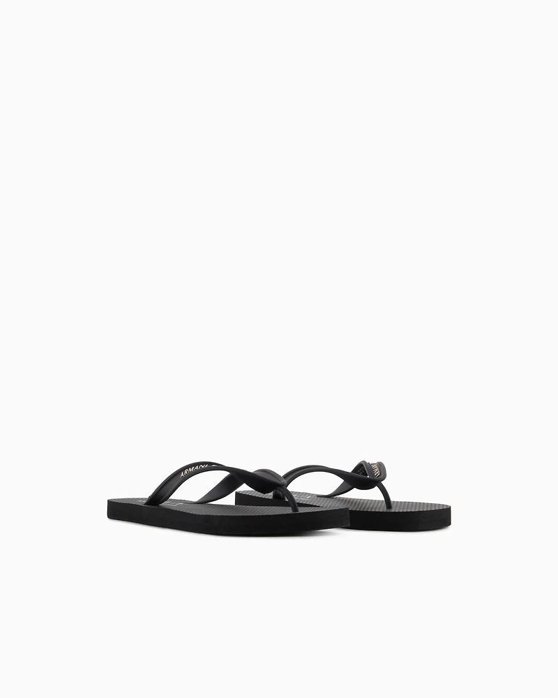 Armani Exchange - Rubber flip flops, Man, Black, Size: