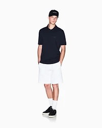 Armani Exchange - Regular fit polo shirt with tone-on-tone logo, Man, Navy_blue, Size:
