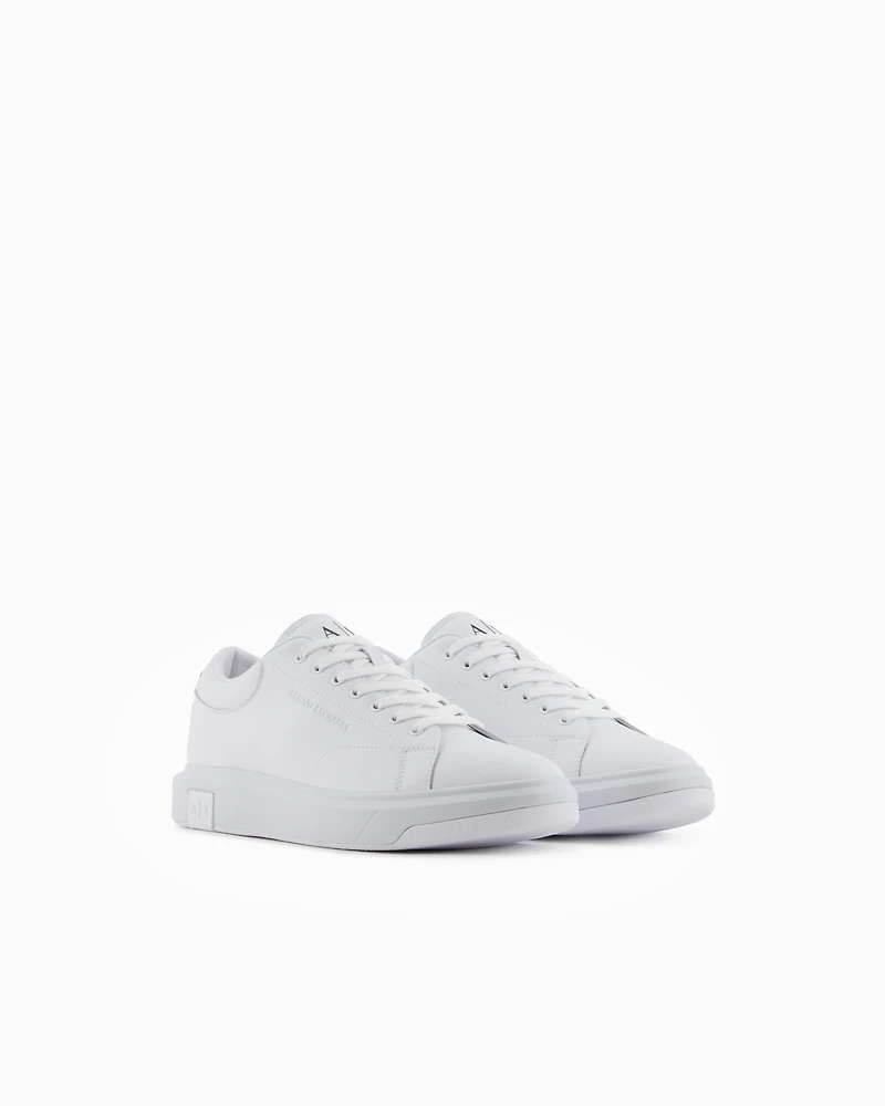 Armani Exchange - Leather sneakers, Man, White, Size: