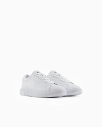 Armani Exchange - Leather sneakers, Man, White, Size: