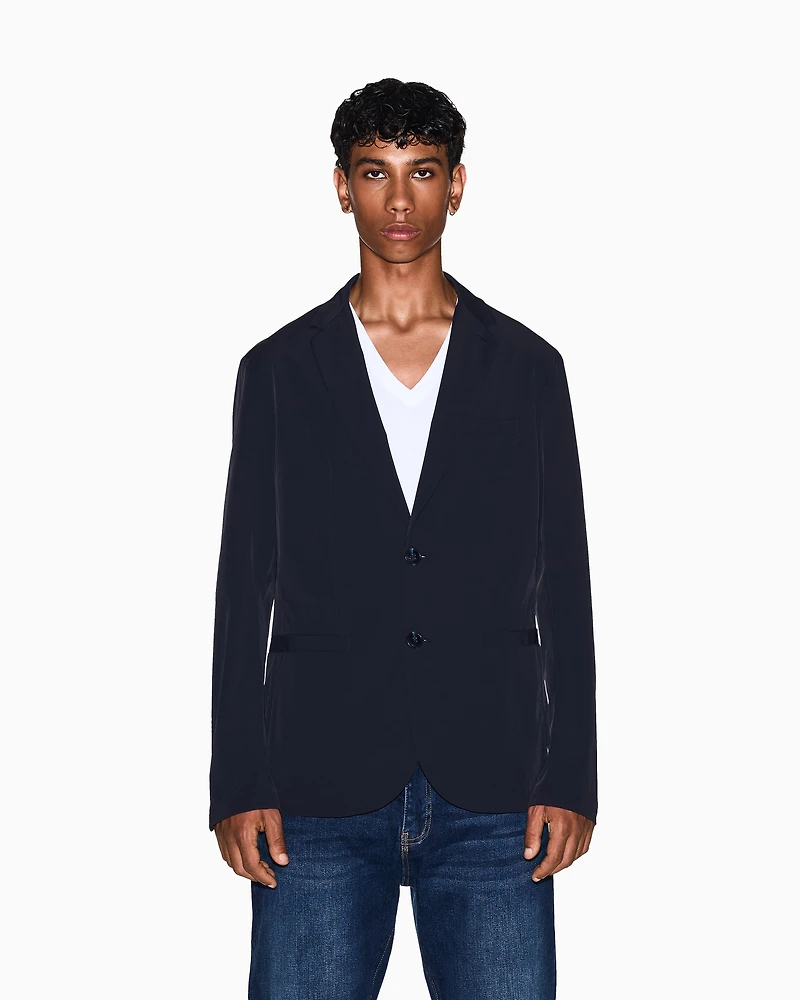 Armani Exchange - Single-breasted jacket ultra-stretch twill, Man, Blue, Size: