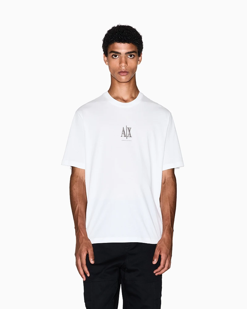 Armani Exchange - Regular T-shirt with logo, Man, White, Size: