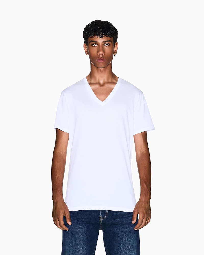 Armani Exchange - Slim fit T-shirt Pima cotton jersey, Man, White, Size: