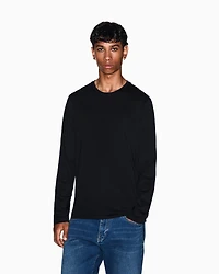 Armani Exchange - Pima Cotton Long Sleeve T-Shirt, Man, Black, Size: