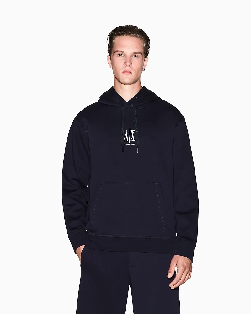 Armani Exchange - Cotton hoodie, Man, Navy_blue, Size: