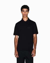 Armani Exchange - Regular fit polo shirt with tone-on-tone logo, Man, Black, Size: