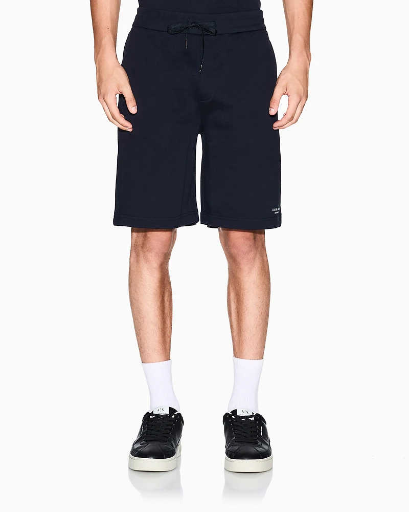 Armani Exchange - Shorts with tone-on-tone logo, Man, Navy Blue, Size: