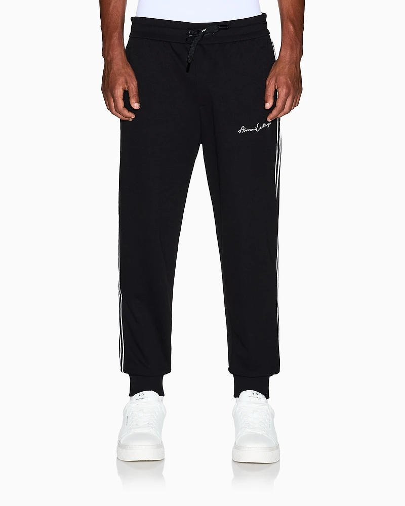 Armani Exchange - Logo Signature Joggers, Man, Black, Size: