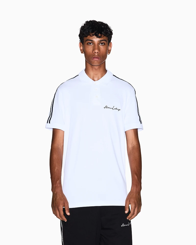 Armani Exchange - Regular fit polo shirt with Signature Logo, Man, White, Size: