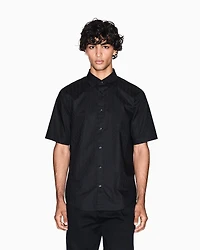 Armani Exchange - Short-sleeved cotton jacquard shirt, Man, Black, Size: