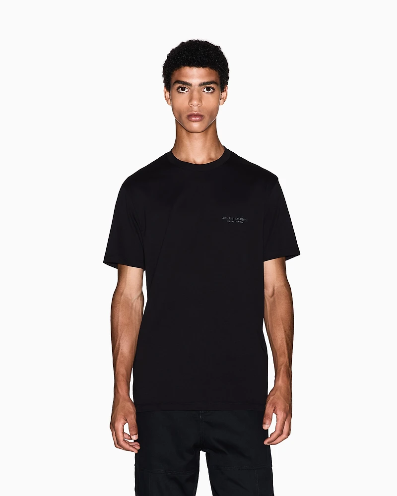 Armani Exchange - Regular fit T-shirt with logo, Man, Black, Size: