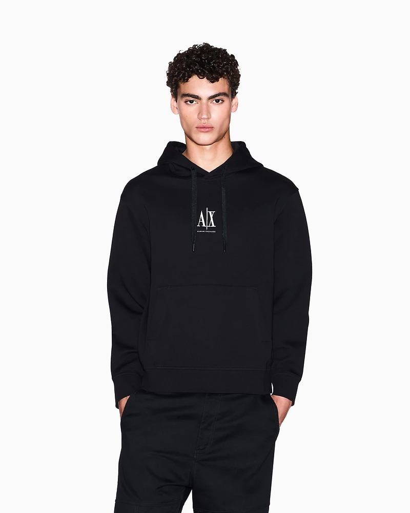 Armani Exchange - Cotton hoodie, Man, Black, Size: