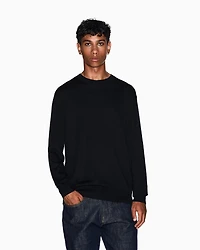 Armani Exchange -  Cotton Blend Crew Neck Sweater, Man, Black, Size: