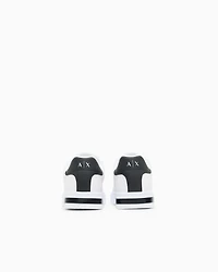 Armani Exchange - Lace-up sneakers with allover embossed logo, Man, White, Size: