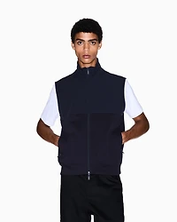 Armani Exchange - Navy FULL ZIP TWO TONE VEST, Man, Blue, Size: