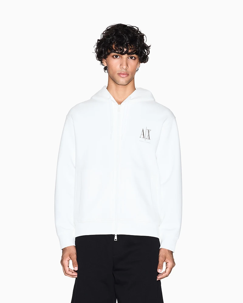 Zip-up hoodie with embroidered logo