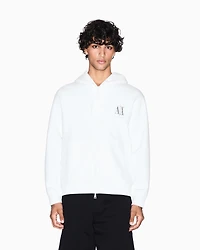 Zip-up hoodie with embroidered logo
