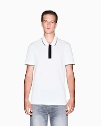 Armani Exchange - Slim fit polo with button insert, Man, White, Size: