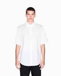 Short-sleeved cotton jacquard shirt