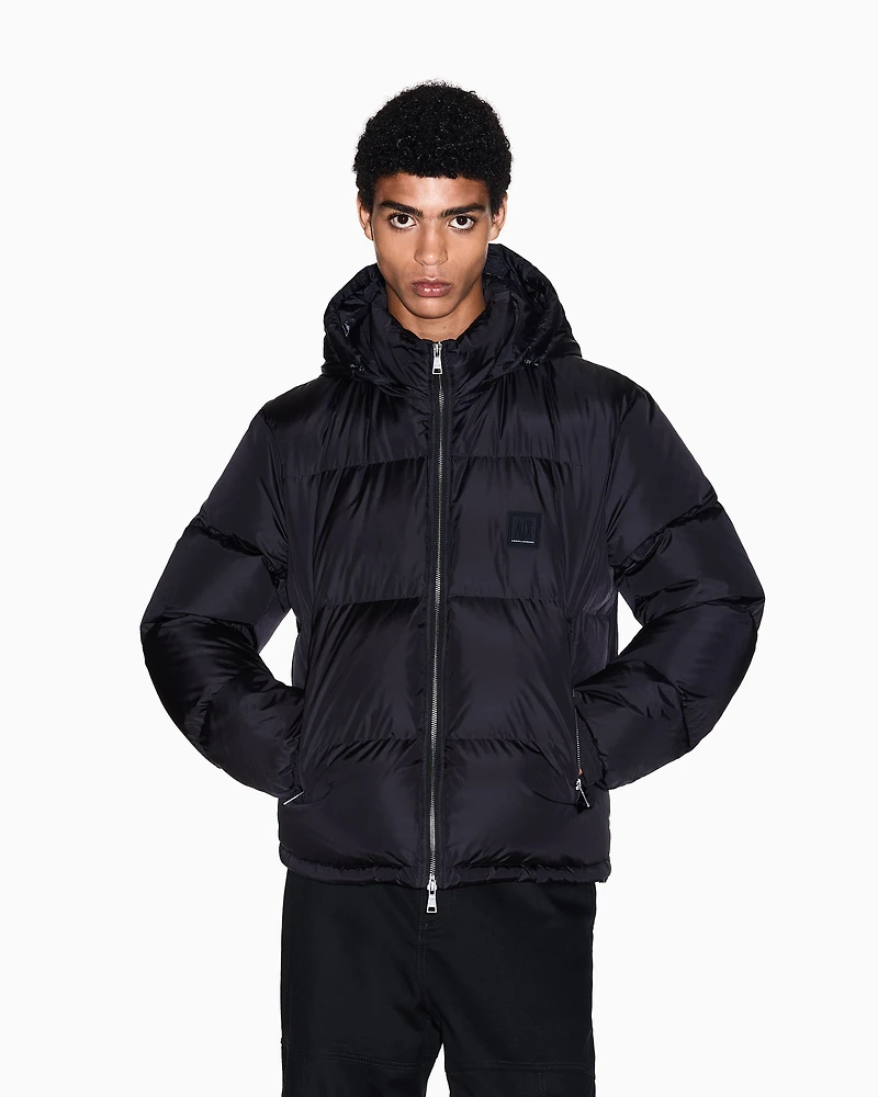 Armani Exchange - Padded down jacket with hood, Man, Black, Size: