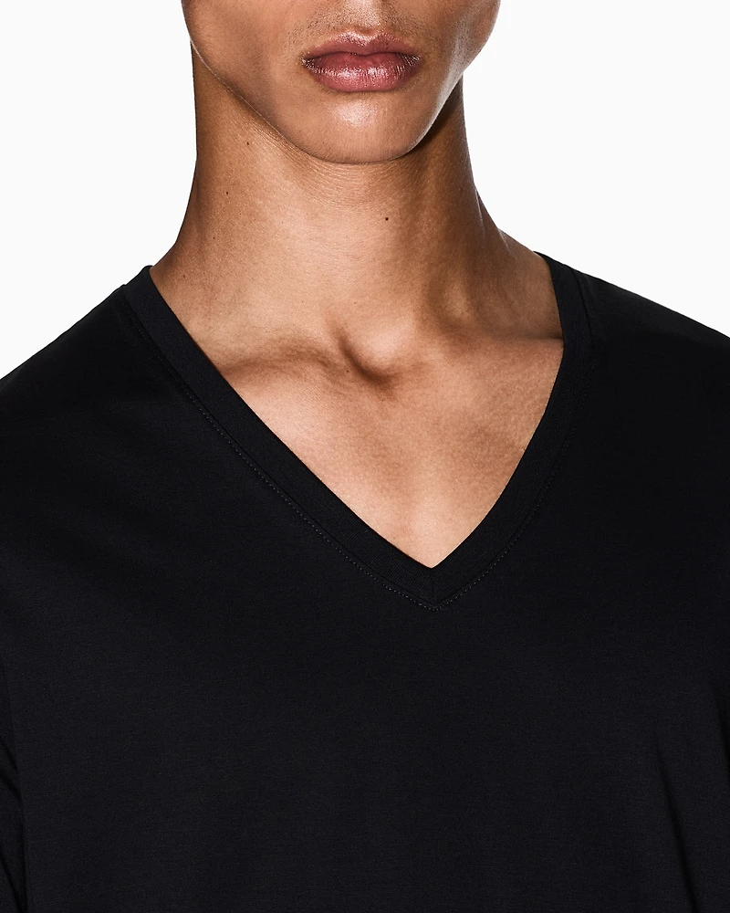 Armani Exchange - Slim fit T-shirt Pima cotton jersey, Man, Black, Size: