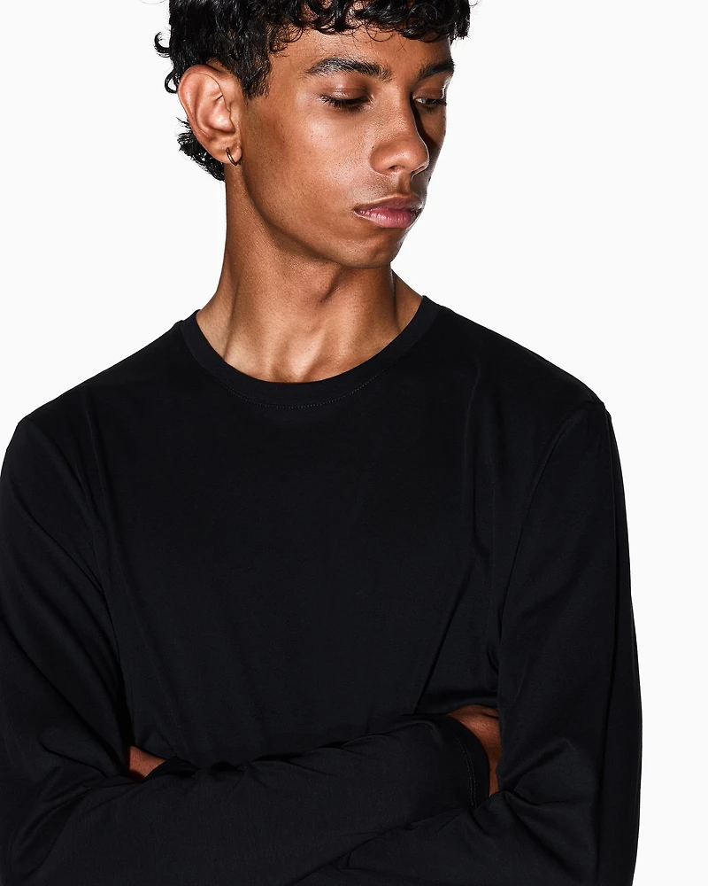 Armani Exchange - Pima Cotton Long Sleeve T-Shirt, Man, Black, Size: