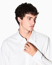 Regular fit cotton jacquard shirt