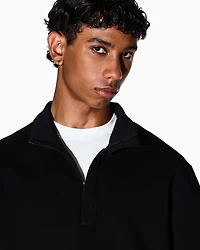 Armani Exchange - Sweatshirt with high neck and buttons, Man, Black, Size: