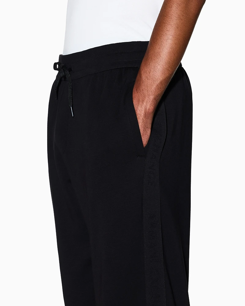 Armani Exchange - Jogger Pants Logo Stripes, Man, Black, Size: