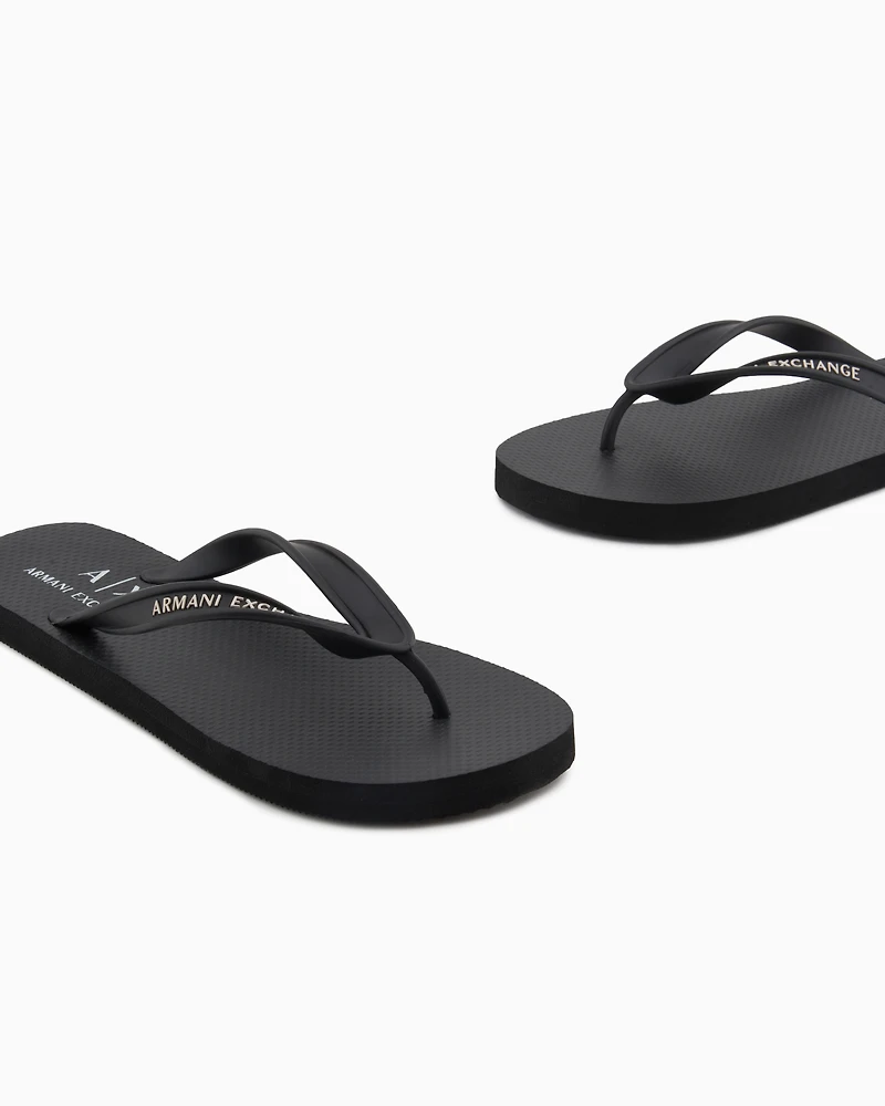 Armani Exchange - Rubber flip flops, Man, Black, Size: