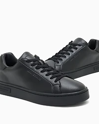 Leather sneakers with logo on the sole