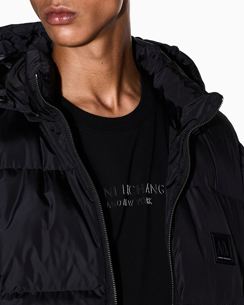 Armani Exchange - Padded down jacket with hood, Man, Black, Size: