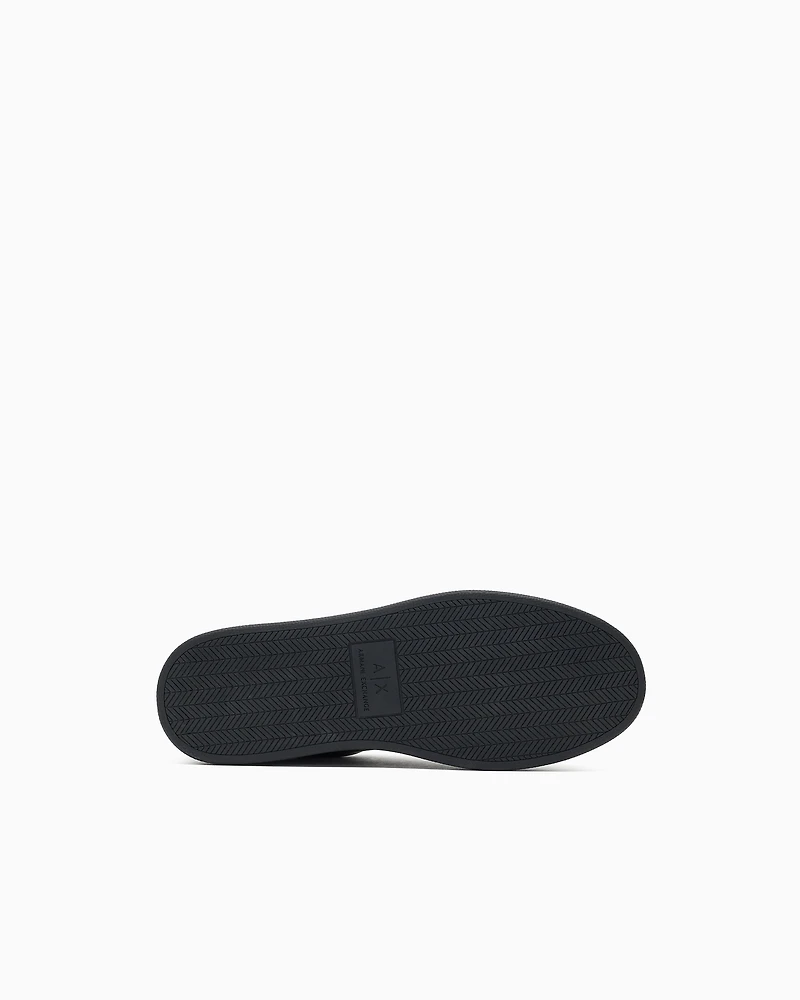 Leather sneakers with logo on the sole