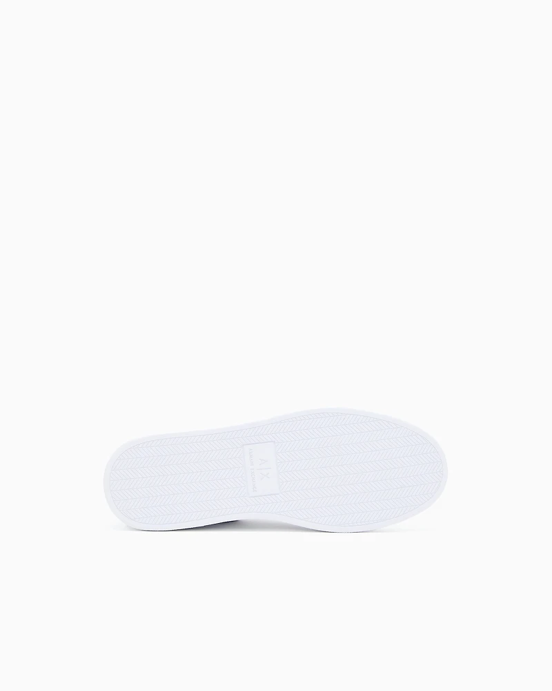 Armani Exchange - Leather sneakers with logo on the sole, Man, White, Size: