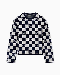 Emporio Armani - Jacquard chenille jumper with pattern, Woman, Beige, Size: