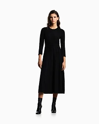 Emporio Armani - Long dress ottoman chenille, Woman, Black, Size: