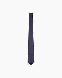 Emporio Armani - Pure silk tie with jacquard monogram, Man, Blue, Size: TU