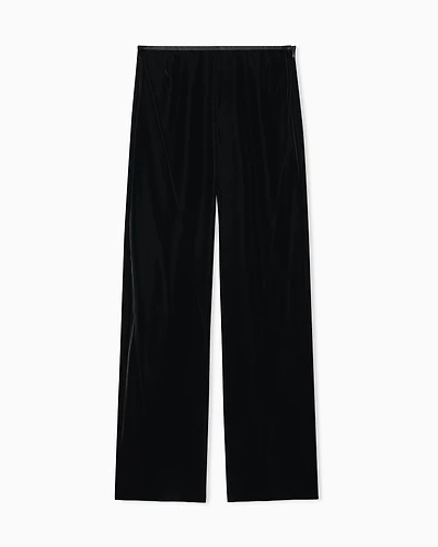 Emporio Armani - Velvet palazzo trousers, Woman, Navy Blue, Size: