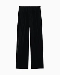 Emporio Armani - Velvet palazzo trousers, Woman, Navy Blue, Size: