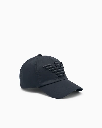 Emporio Armani - Baseball cap with embroidered oversized eagle, Man, Blue, Size: TU