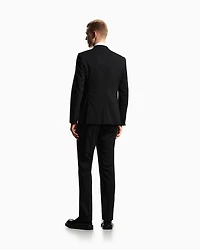 Emporio Armani - Single-breasted light wool suit with micro design, Man, Black, Size: