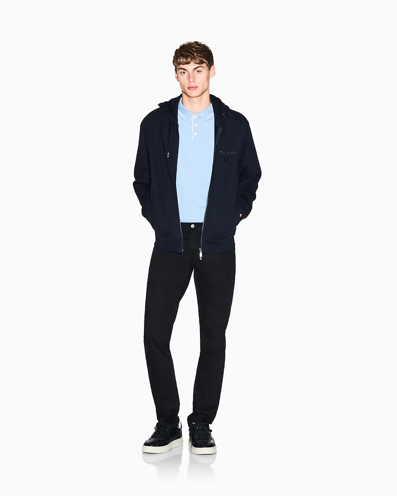 Armani Exchange - Basic zip-up hoodie, Man, Navy Blue, Size:
