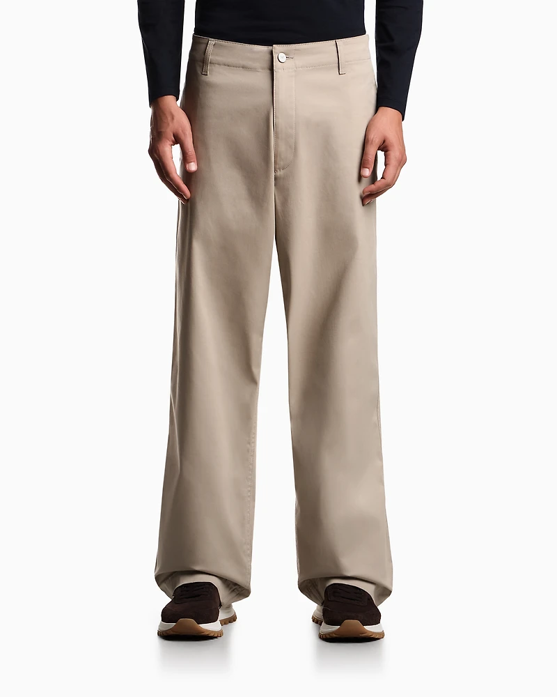Emporio Armani - ASV organic gabardine chinos, Man, Beige, Size: