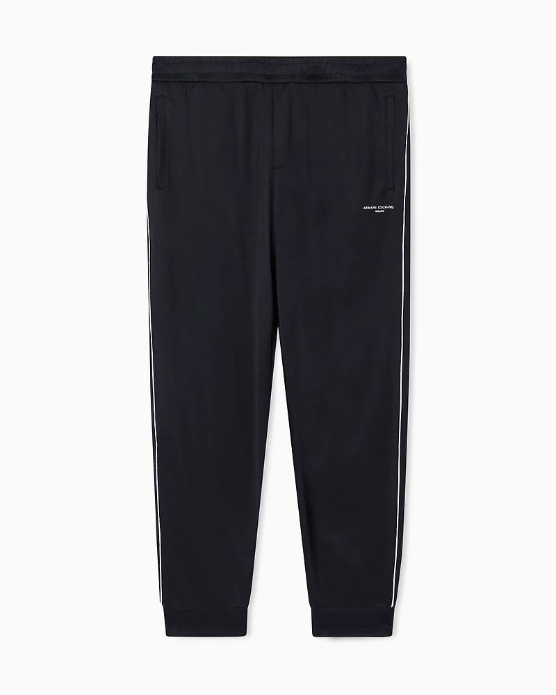 Armani Exchange - Contrast piping jogger pants, Man, Black, Size:
