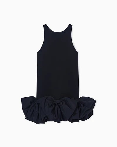 Emporio Armani - Milano-stitch short dress with oversized bows detail, Woman, Black, Size: