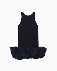 Emporio Armani - Milano-stitch short dress with oversized bows detail, Woman, Black, Size: