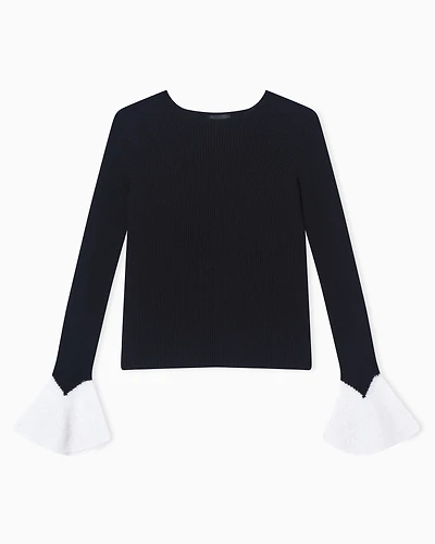 Emporio Armani - Half–fisherman’s rib knit jumper, Woman, Black, Size: