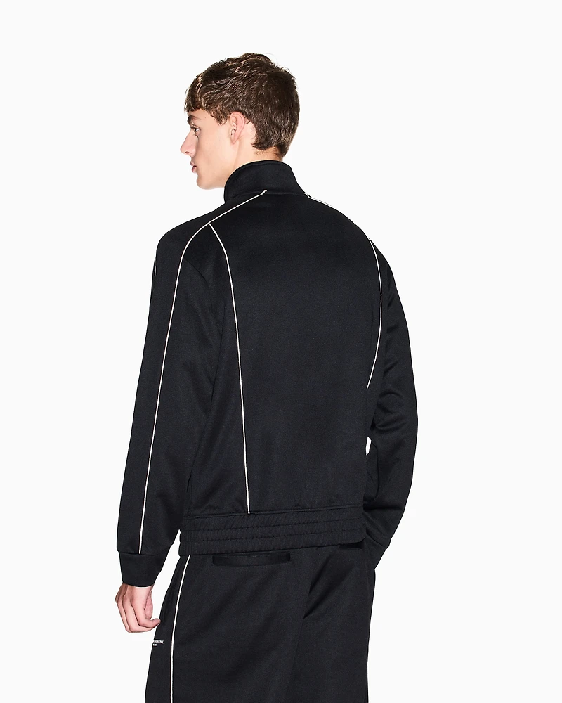 Armani Exchange - Full-zip sweatshirt with contrasting piping, Man, Black, Size: